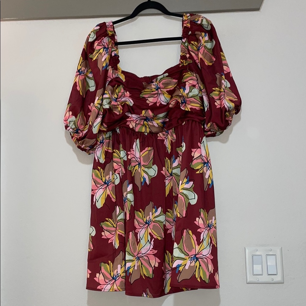 Crosby by Mollie Burch Hunter Puff Sleeve Mini Dress SZ XL NWOT - Picture 3 of 9